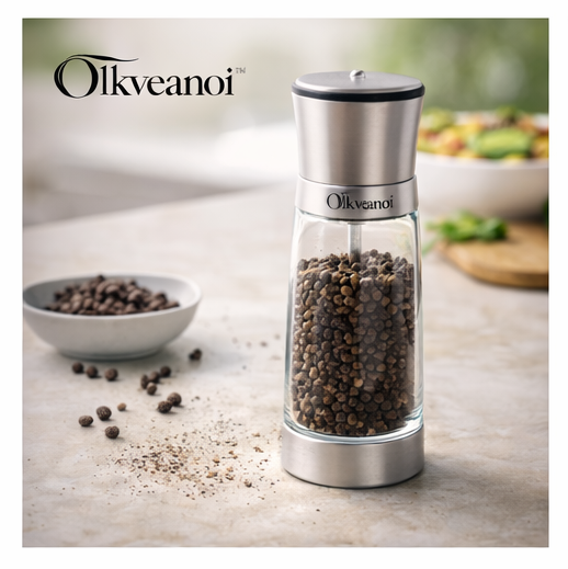 Olkveanoi™ Stainless Steel Pepper Grinder – Adjustable Coarseness