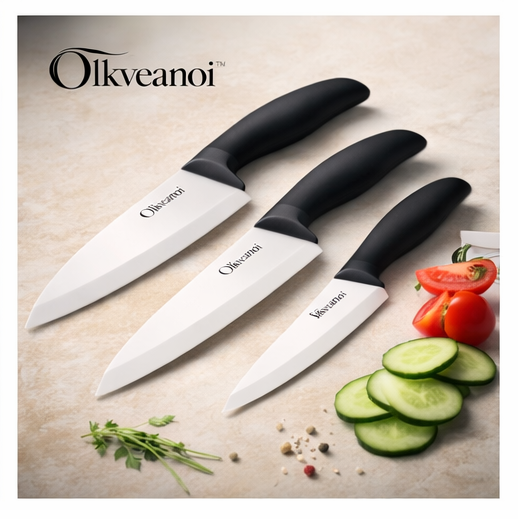 Olkveanoi™ 3-Piece Ceramic Knife Set – 8-inch, 6-inch, 4-inch